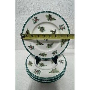 Set Of 4 Mikasa Christmas Wish Plates Ultima+ HK 713 8.5 Inch Holiday Plates